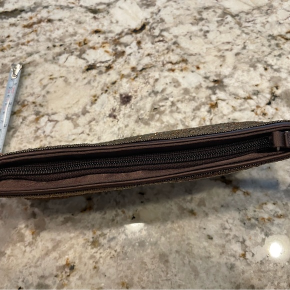Talbots Brown Beaded Textured Clutch Wristlet NWT - Picture 7 of 7